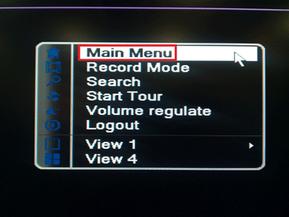 DVR Main Menu